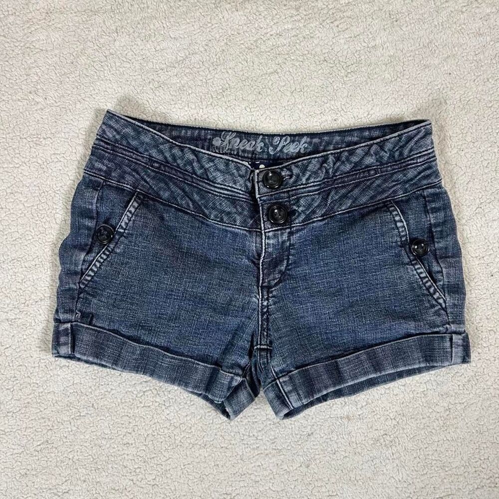 Adorable Sneak Peak Y2K Button Detail Shorts